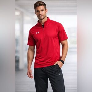 🆕 NWT Under Armour Men's Locker Collared Short Sleeve 1/4 Zip SZ L